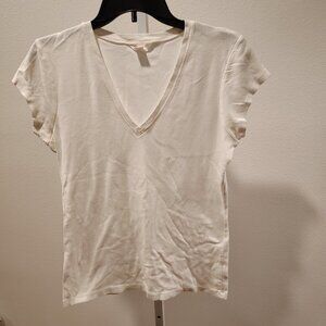 Arizona Jean Company Junior's White V-Neck T-Shirt Size XL Cotton